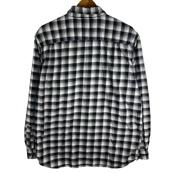 Carhartt Flannel Plaid Button Up Shirt Men's L Long Sleeve Check Work Relaxed - Picture 3 of 7
